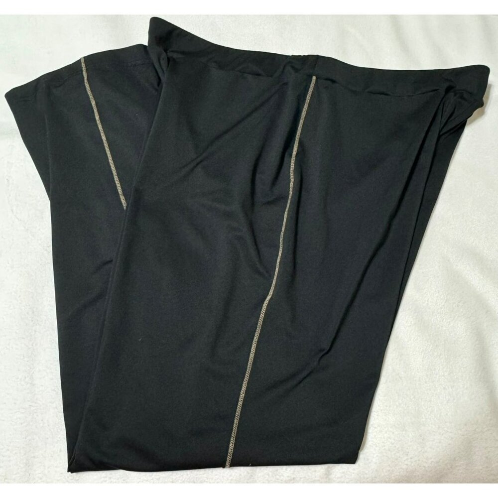 Zenergy By Chicos Black Fitness Pants Size 1 Contrast Stitching Hidden Pocket